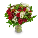 Bouquet of roses with freesia